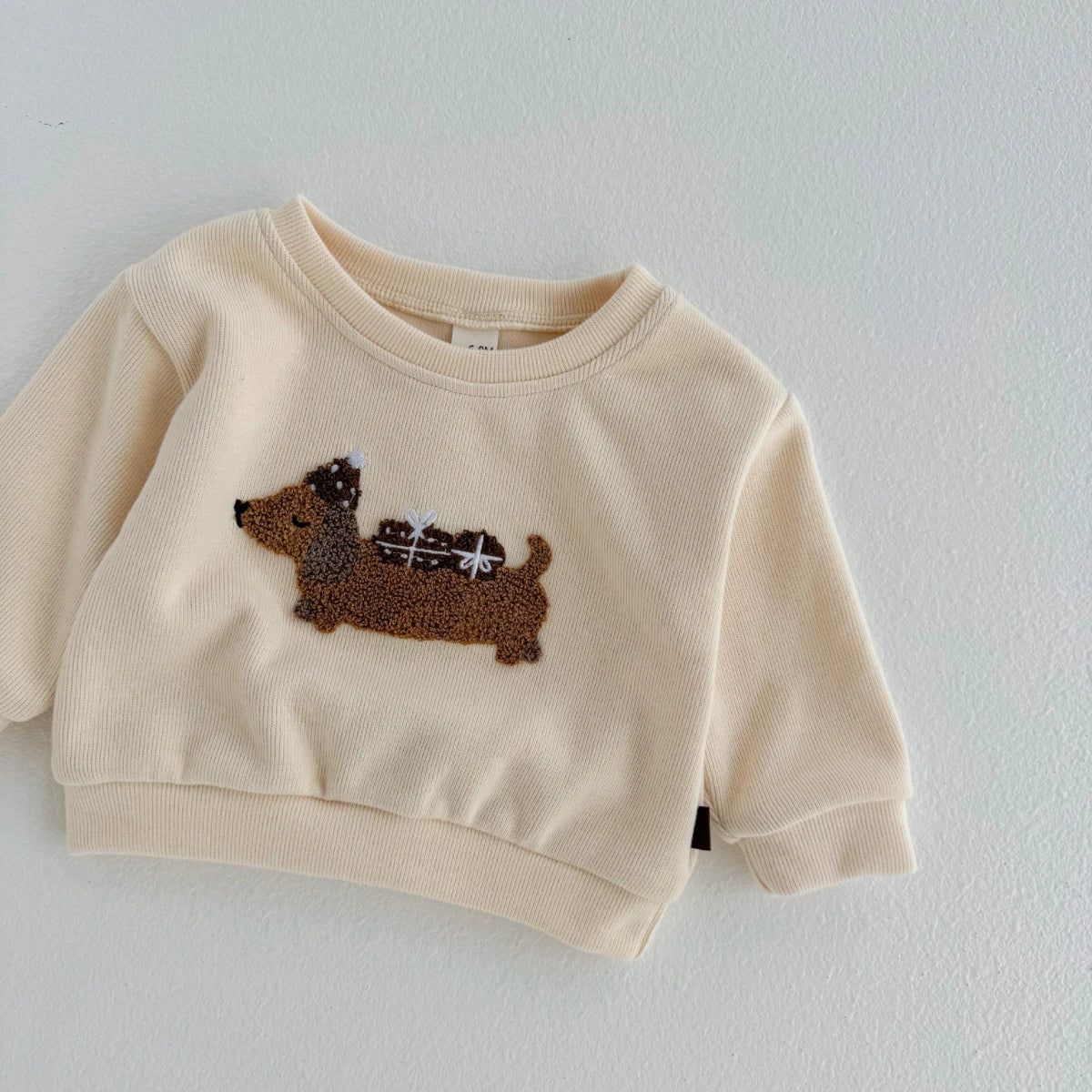 Cute Puppy Top & Striped Pants Set