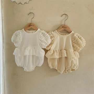 Lace Bubble-Sleeved Onesie