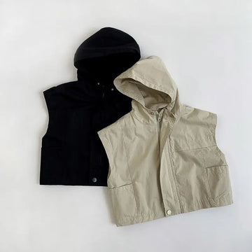 Kids Hooded Solid Vest