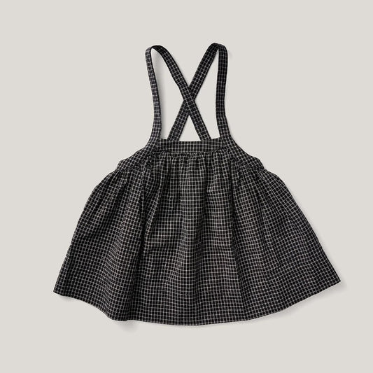 Vintage  Black Plaid Pinafore Dress