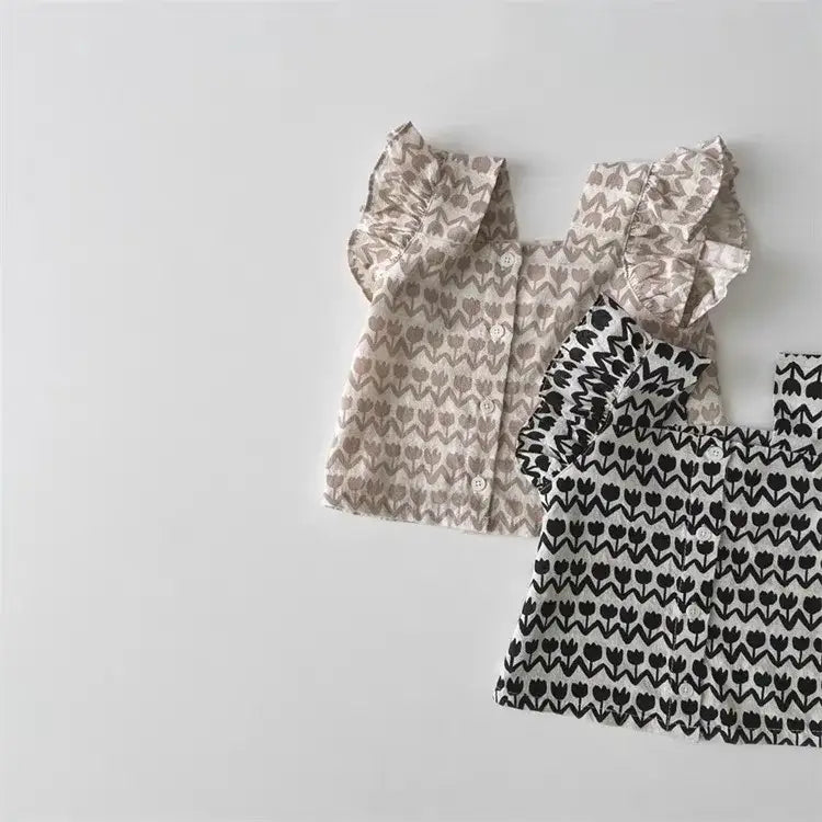 Girls' Floral Sleeveless 2-Piece Set