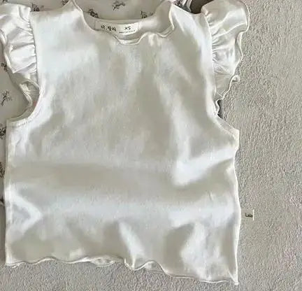 Girls' Sleeveless Fly-Sleeve Top