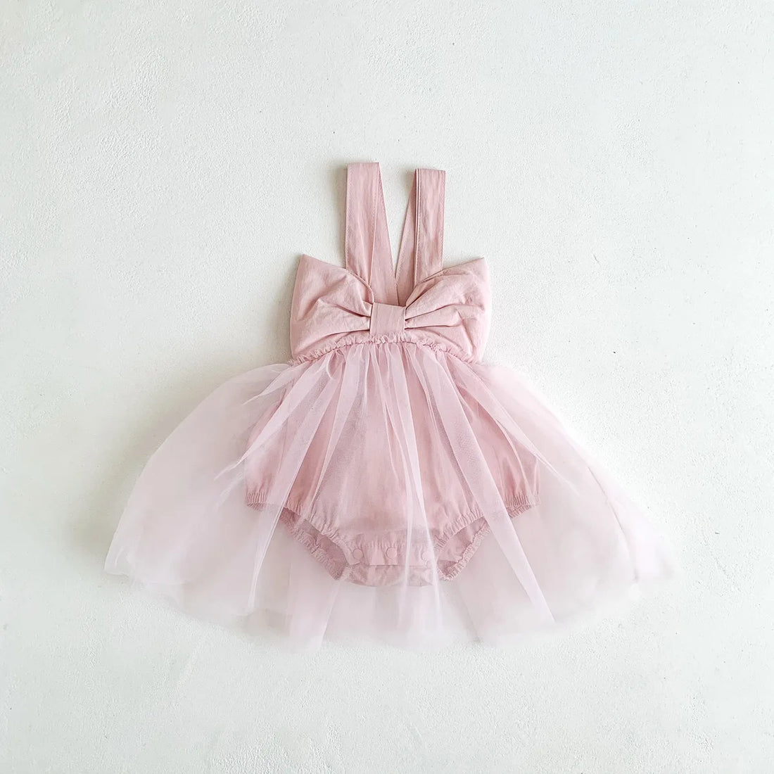 Girls Sleeveless Bow Sling Onesie Tutu