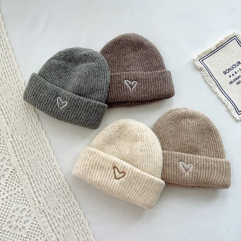 Warm Knitted Wool Hear Beanie