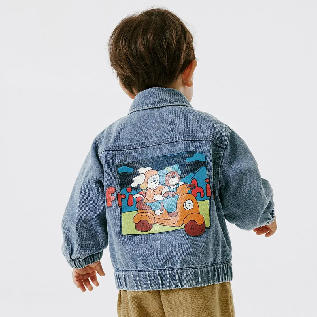 Cartoon Print Denim Jacket