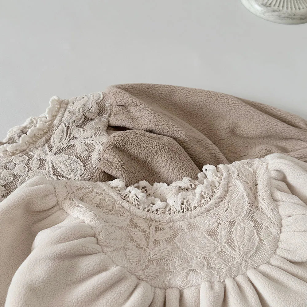 Soft & Warm Lace Collar Onesie
