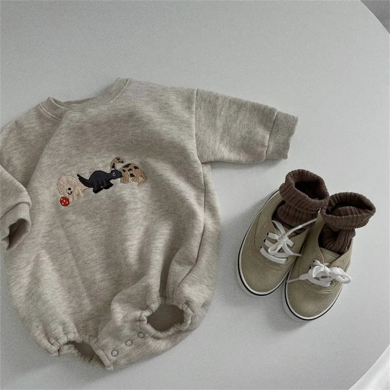 Thick Infant Dinosaur Print Onesie