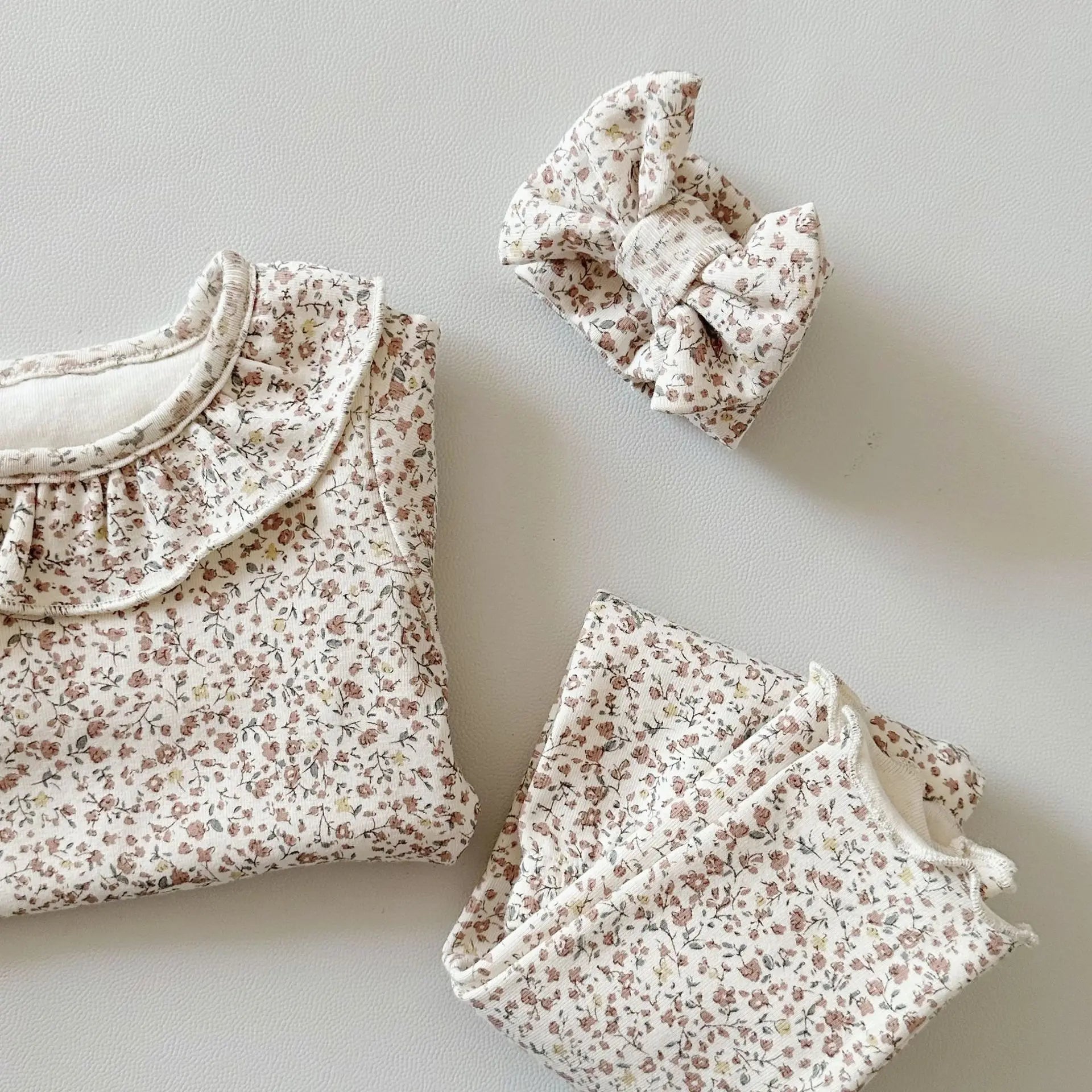 Floral Top, Leggings & Headband Set