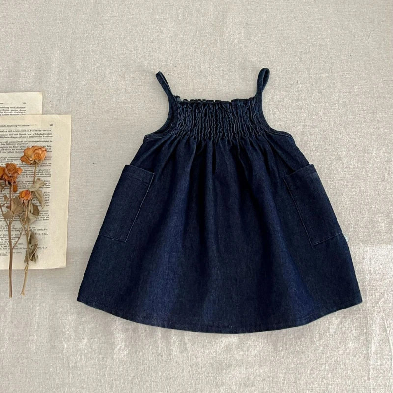 Girls Denim Halter Dress