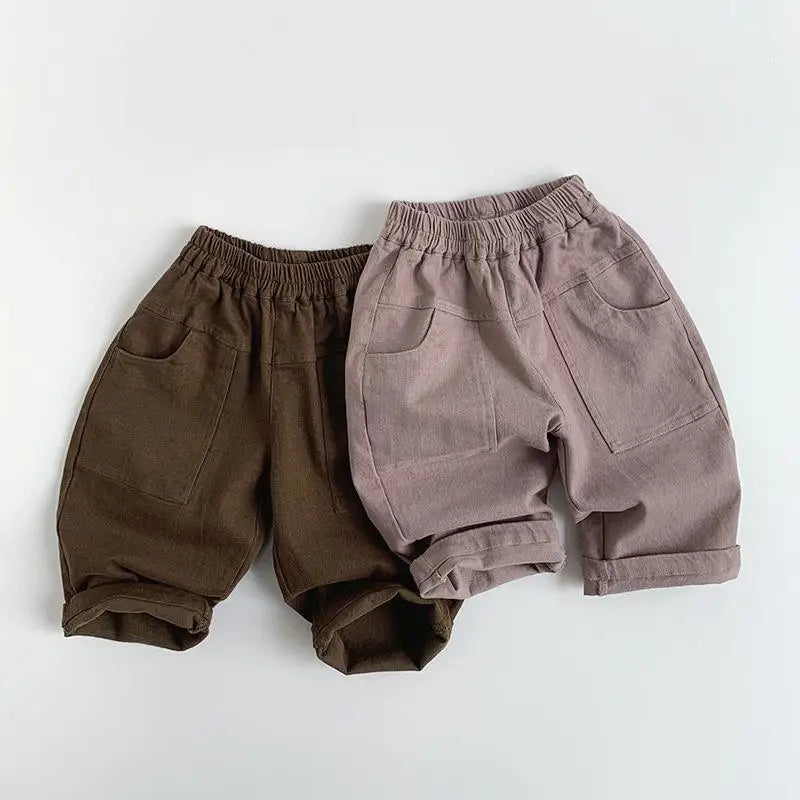 Children Loose Solid Trousers