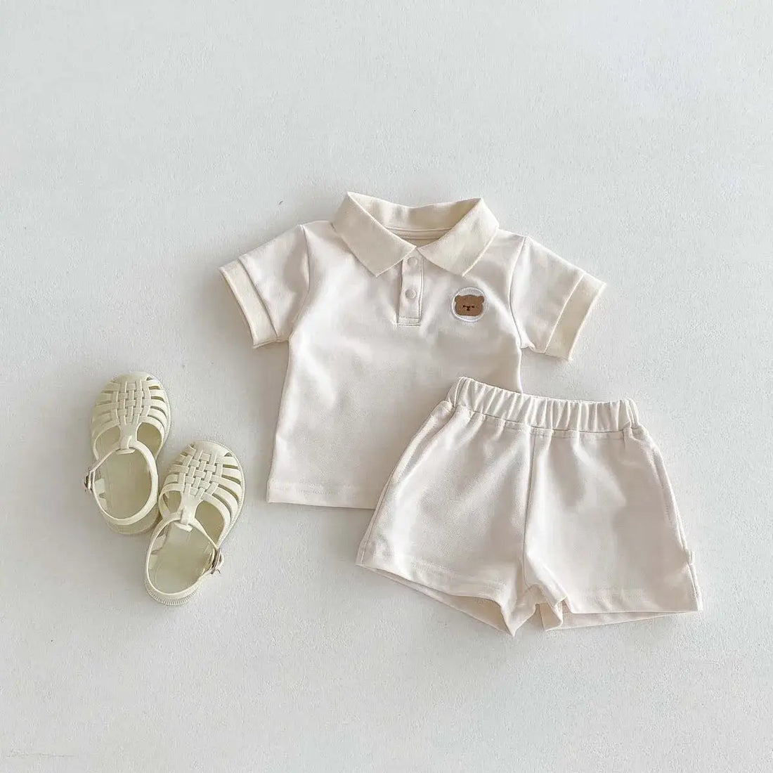 Animal Patch Polo Shirt & Shorts Set