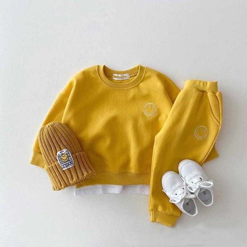 Cute Smiley Long Sleeve 2 Piece Set