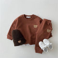 Brown Cute Bear Jogger Set