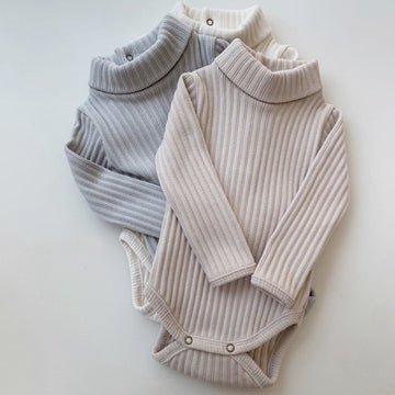 Turtleneck Ribbed Warm Onesie