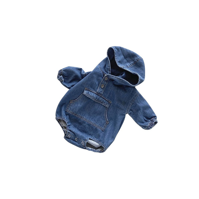 Hooded Denim Bodysuit