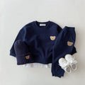 Dark Blue Cute Bear Jogger Set