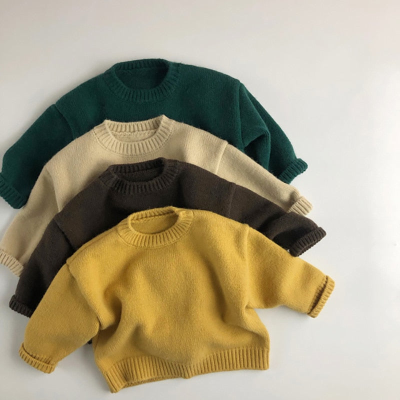 Solid Warm O-Neck Sweater