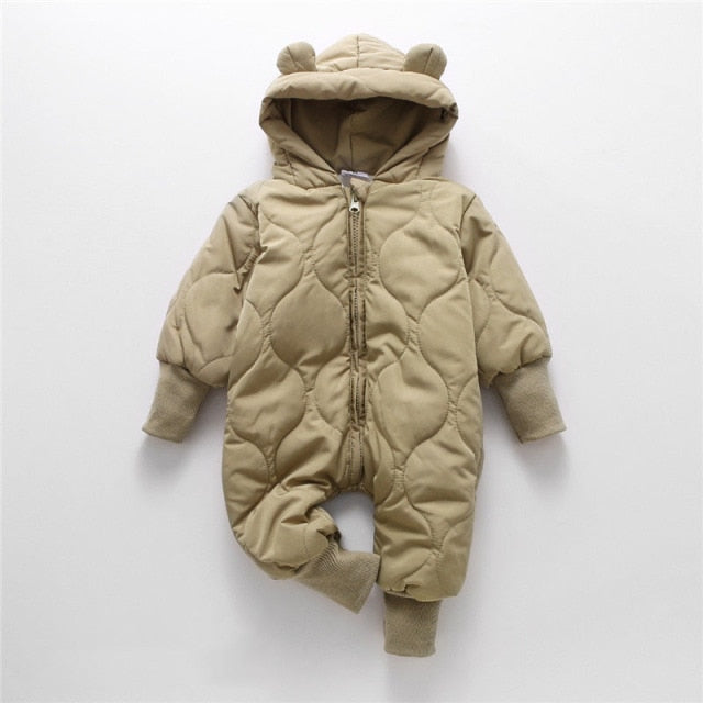 Winter Baby Bear Suit With Fur Lining