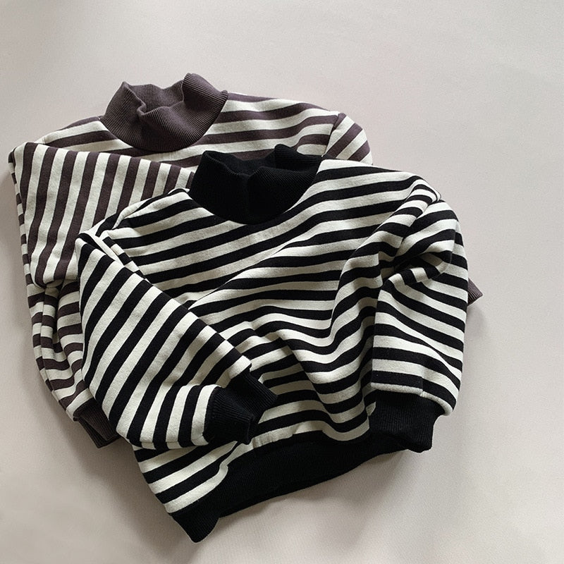 Striped Thick & Warm Sweatshirt