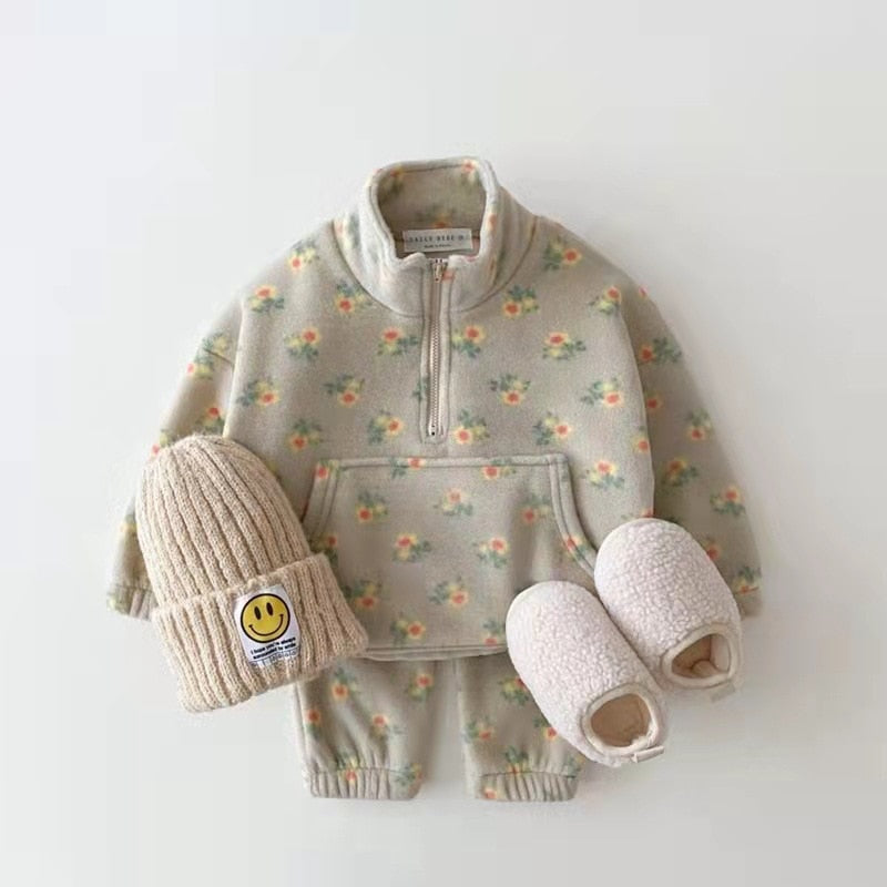 Warm Floral Two-Piece Toddler Set