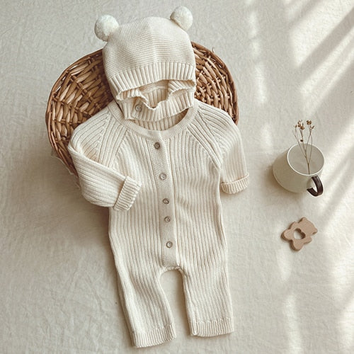 Long-Sleeved Jumpsuit & Hat Set