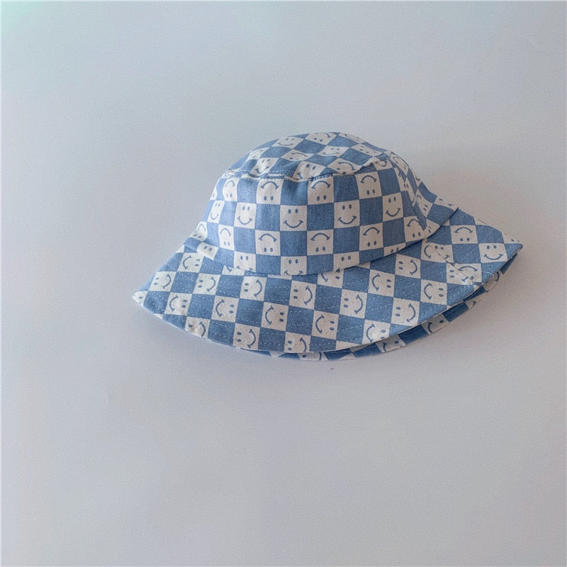 Checkered Smiley Face Bucket Hat