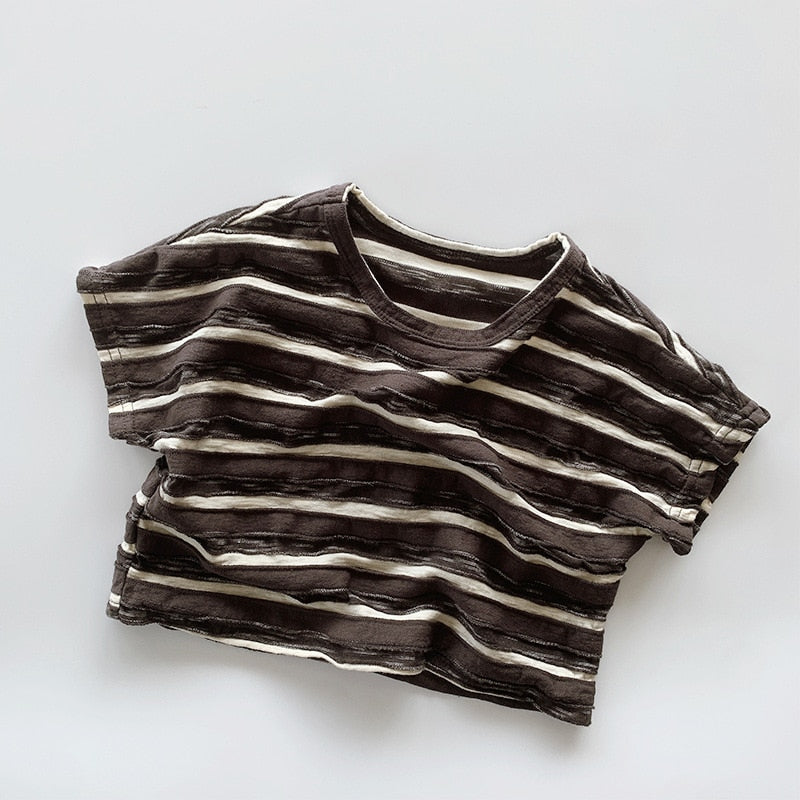 Retro  Short-Sleeved Striped T-Shirt