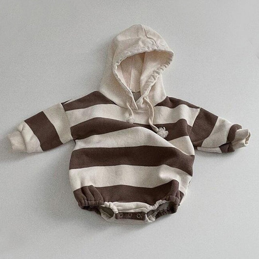 Striped Hooded Romper