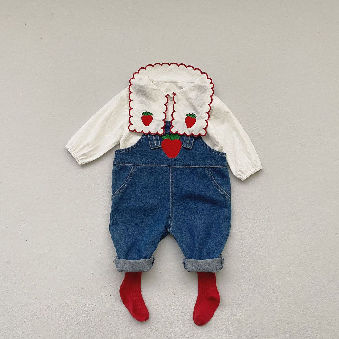 Strawberry Denim Overalls