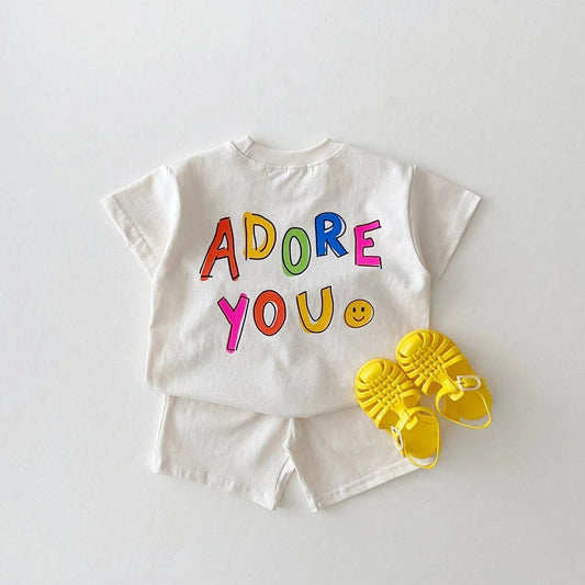 White 'Adore You' Graphic Set