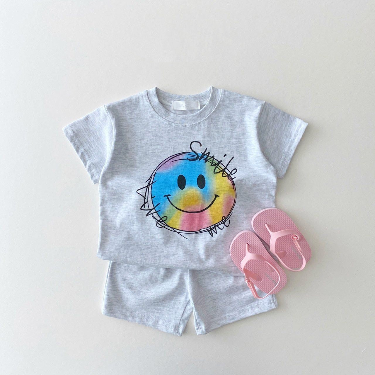 Rainbow Smiley Tee Set