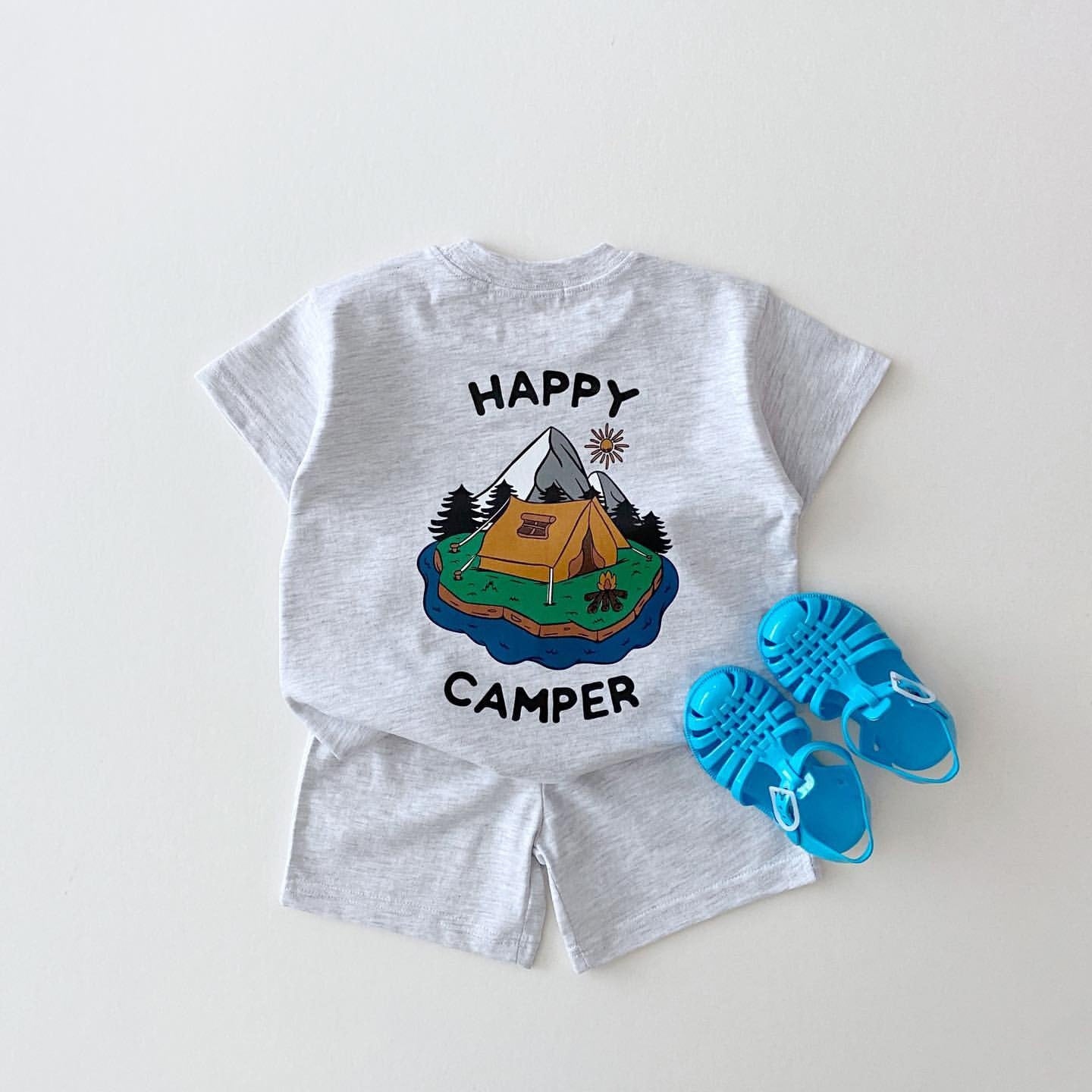 Gray 'Happy Camper' Graphic Set