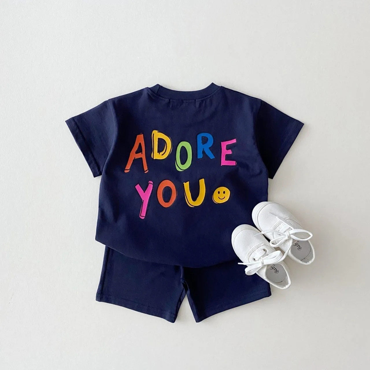 Navy Blue 'Adore You' Graphic Set