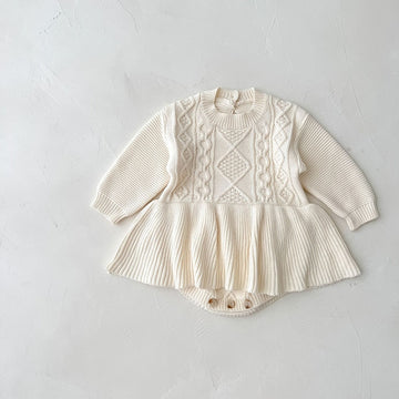 Vintage Knit Ruffle Baby Bodysuit