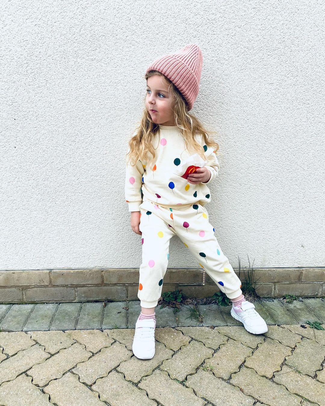 Polka Dot Long-Sleeved Jogger Set