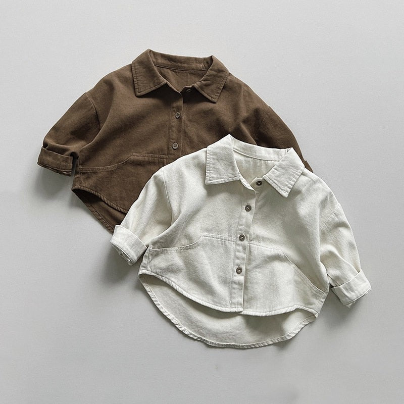 Long -Sleeved Solid Button-Down Shirt