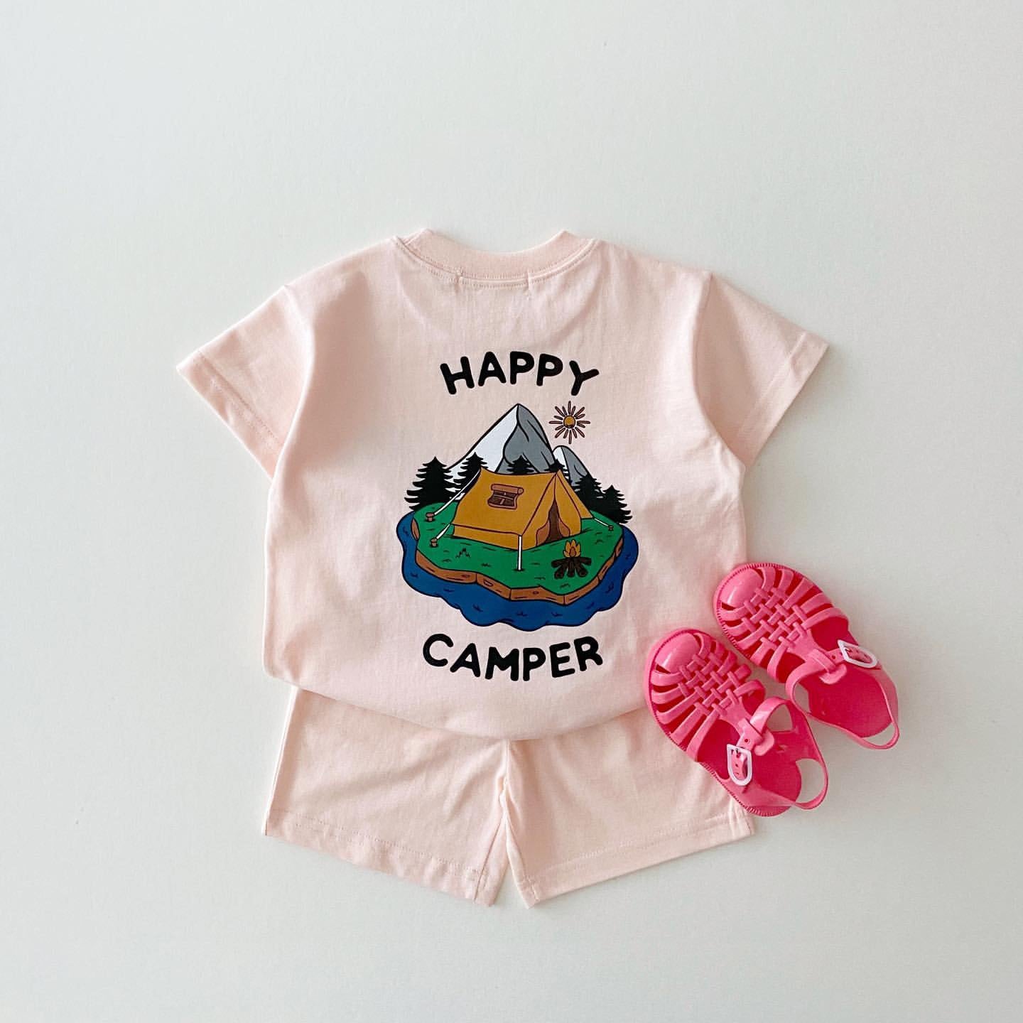 Pink 'Happy Camper' Graphic Set