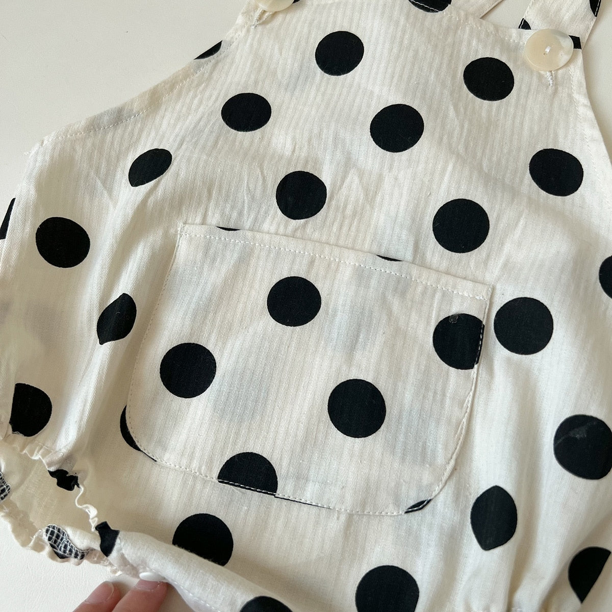 Cute Polka Dot Overalls & Tee Set