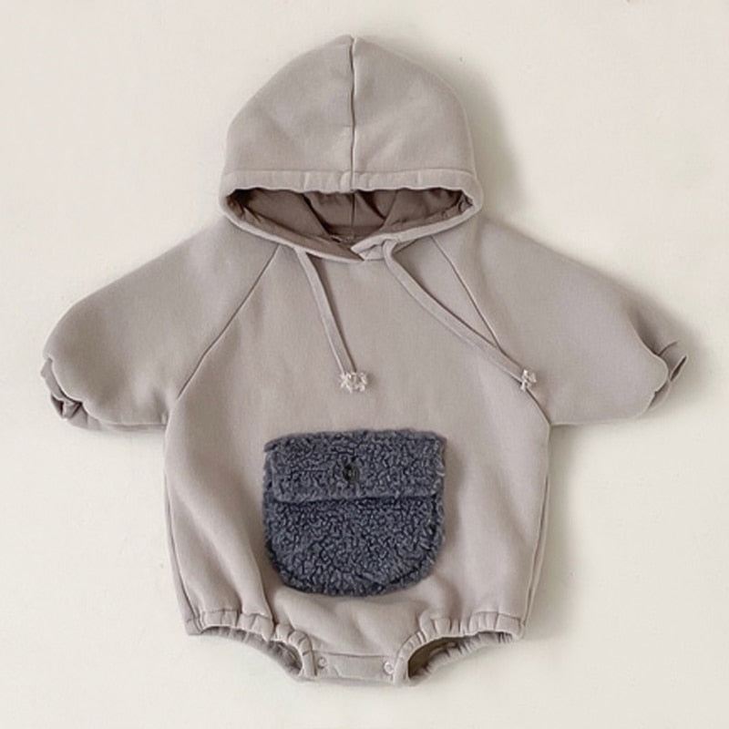 Front Pocket Hooded Romper